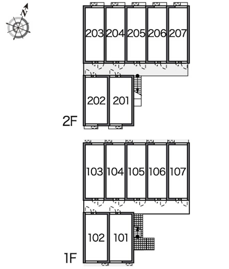 レオパレス野崎通Ｂ 間取配置図