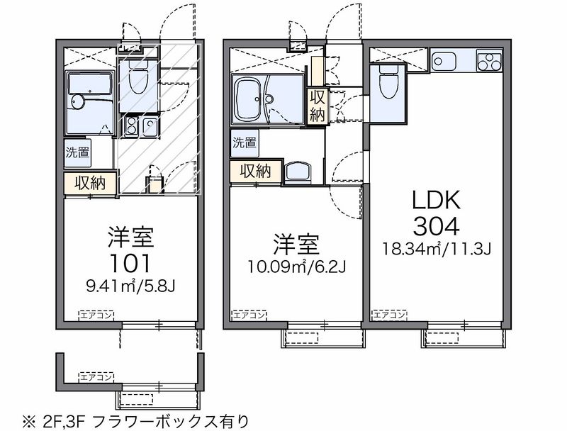レオパレススペーシア　東池袋 間取図