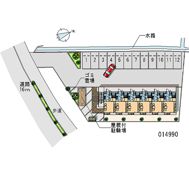 レオパレスもえぎ 月極駐車場