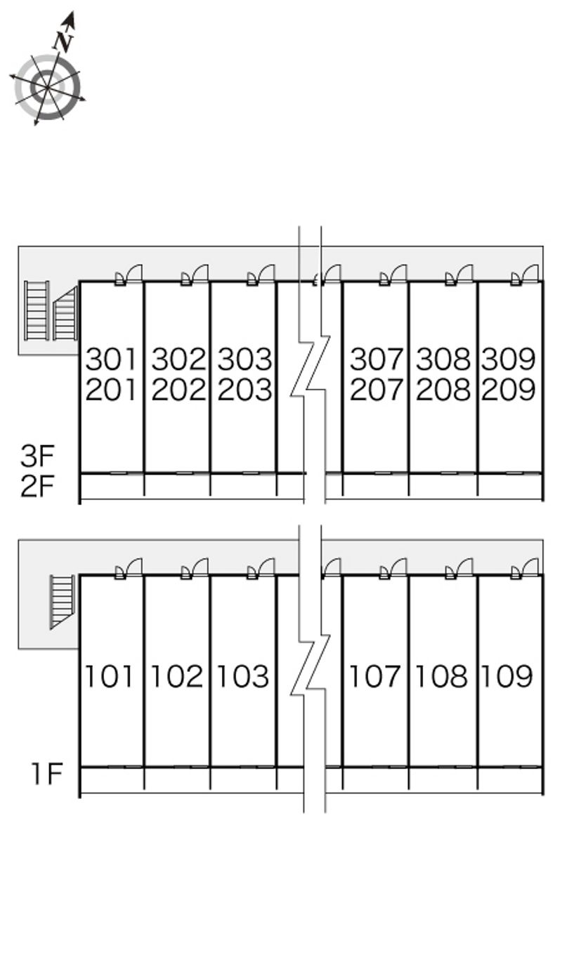 レオパレスナカダ 間取配置図
