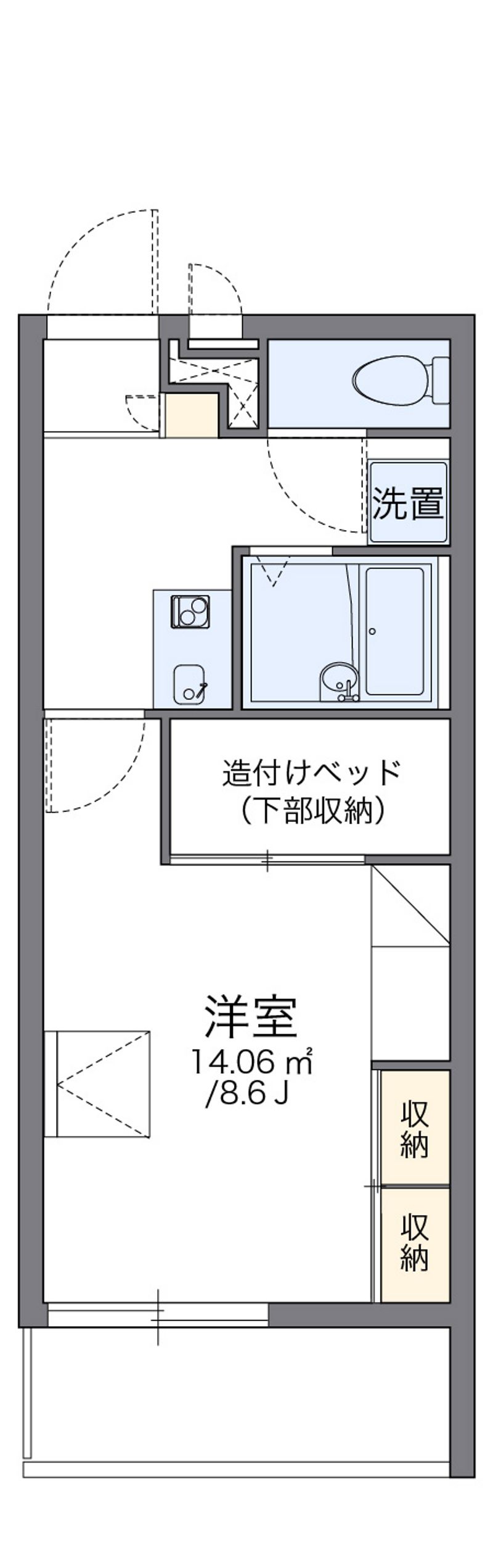 レオパレスアトラス折立Ⅰ 間取図