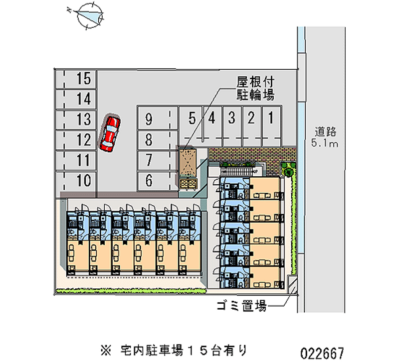 レオパレス南笹口 月極駐車場