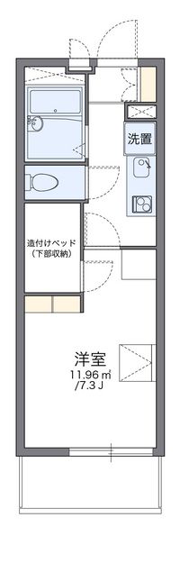 レオパレスプレミール陣原 間取り図