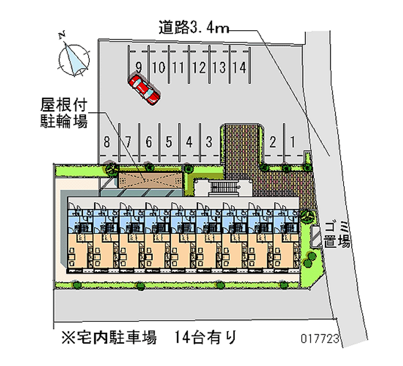 レオパレスレインボーカサギ 月極駐車場