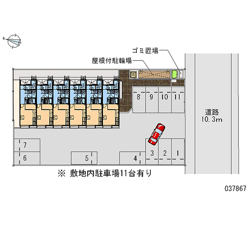 レオパレスイーストビレッジ１ 月極駐車場